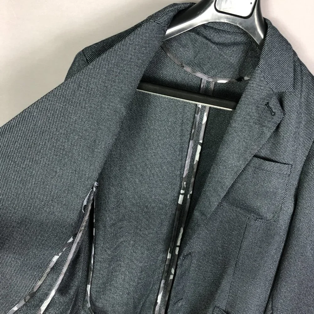 Mens navy Pin Dot Camo Lined Sport Coat Jacket Size 40L